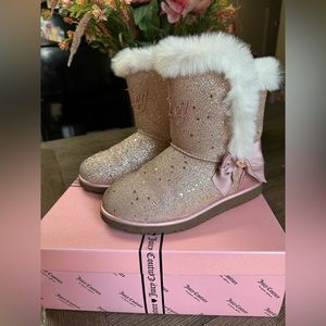 Juicy couture girls Windsor boots blush glitter